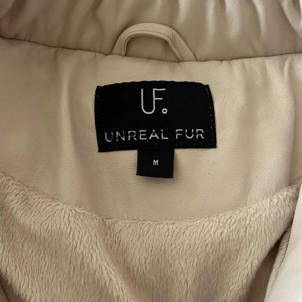 Unreal Fur Barcelona Vegan Faux Leather Cable Knit Sleeve Puffer Jacket M NWOT - Picture 14 of 16
